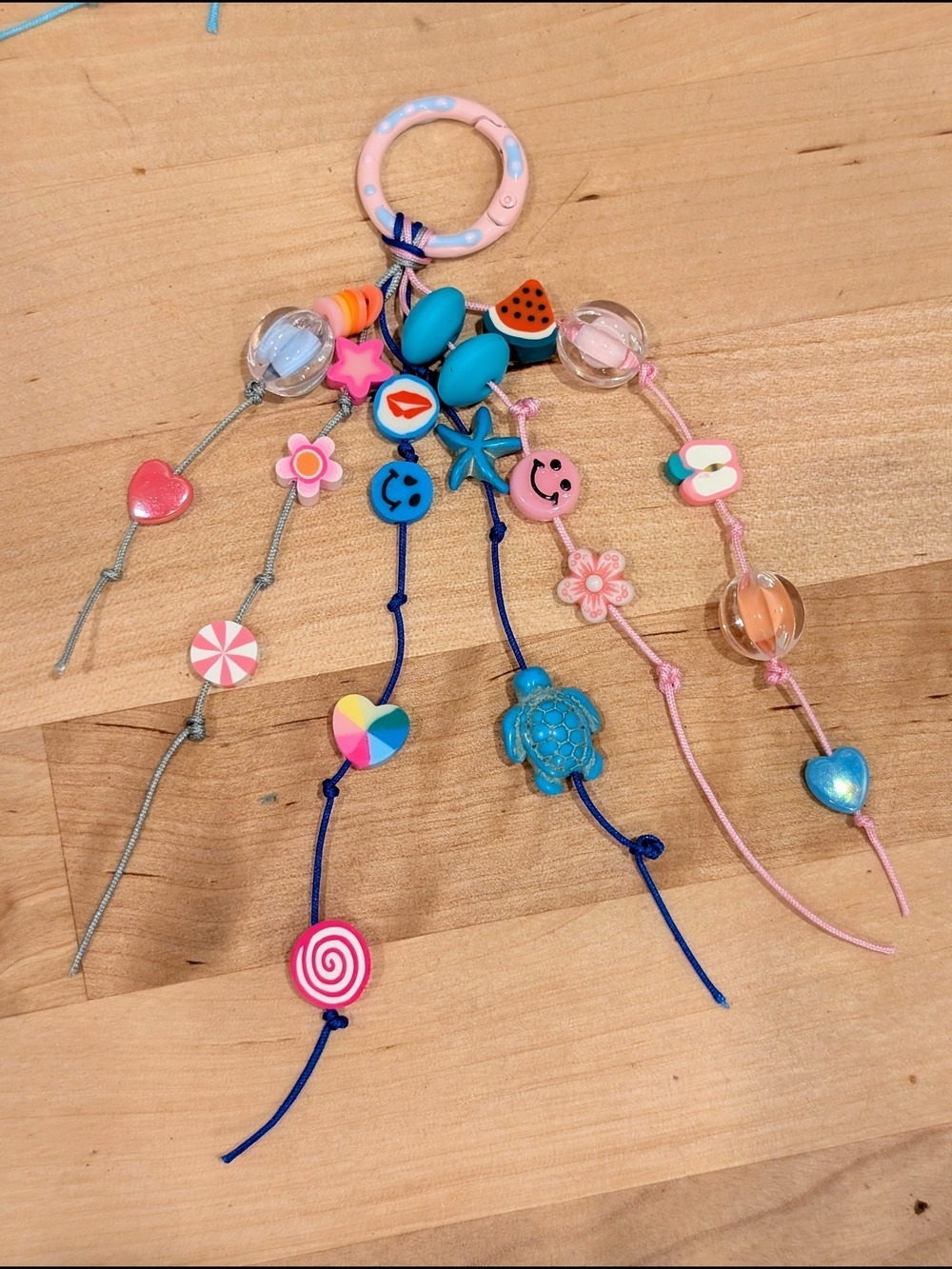 Colorful Beaded Keychain Bag Charm